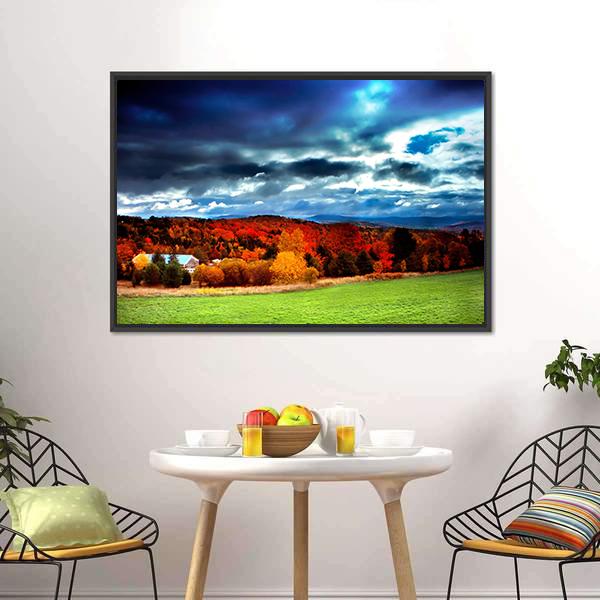 Fall Foliage Vermont Canvas Wall Art-3 Horizontal-Gallery Wrap-25" x 16"-Tiaracle