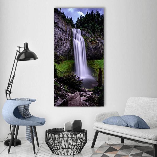 Fall Landscape In Leaf Mist Motion Mountain Vertical Canvas Wall Art-1 Vertical-Gallery Wrap-12" x 24"-Tiaracle