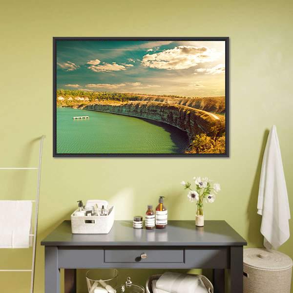 Fall River Canyon Canvas Wall Art-1 Piece-Floating Frame-24" x 16"-Tiaracle