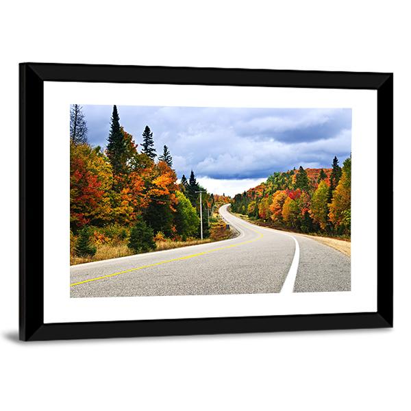 Fall Scenic Highway Ontario Canvas Wall Art-5 Horizontal-Gallery Wrap-22" x 12"-Tiaracle