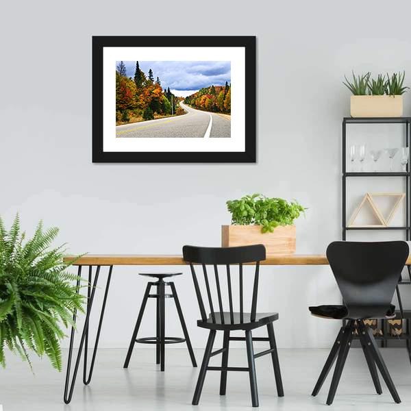 Fall Scenic Highway Ontario Canvas Wall Art-5 Horizontal-Gallery Wrap-22" x 12"-Tiaracle