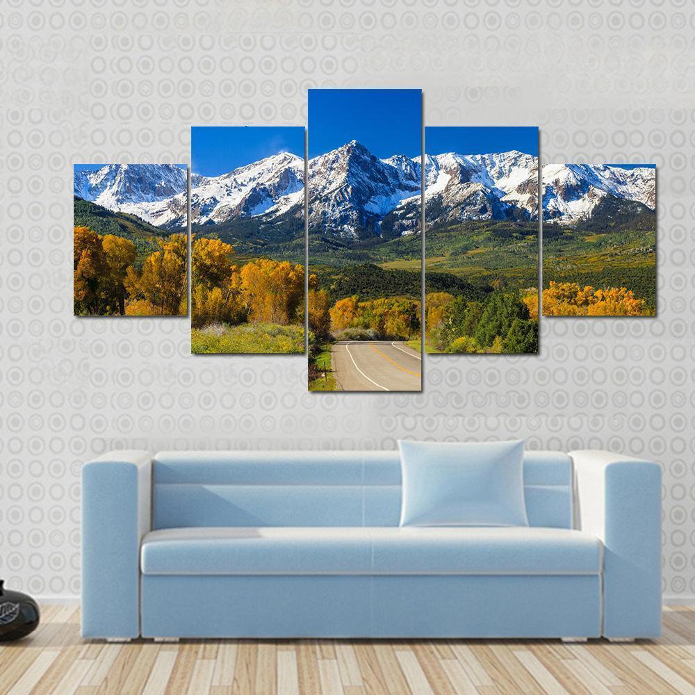 Fall Season In Colorado Canvas Wall Art-5 Star-Gallery Wrap-62" x 32"-Tiaracle