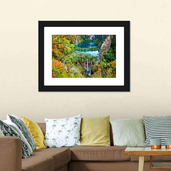 Fall Valley Landscape Canvas Wall Art-3 Horizontal-Gallery Wrap-25" x 16"-Tiaracle