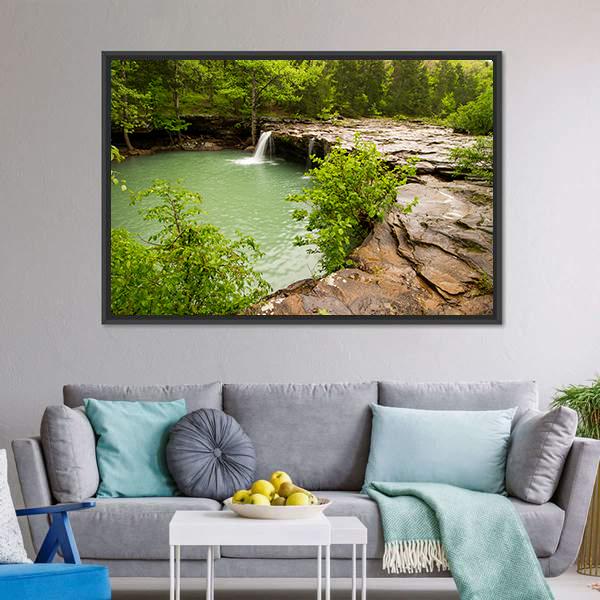Falling Water Creek Arkansas Canvas Wall Art-1 Piece-Floating Frame-36" x 24"-Tiaracle