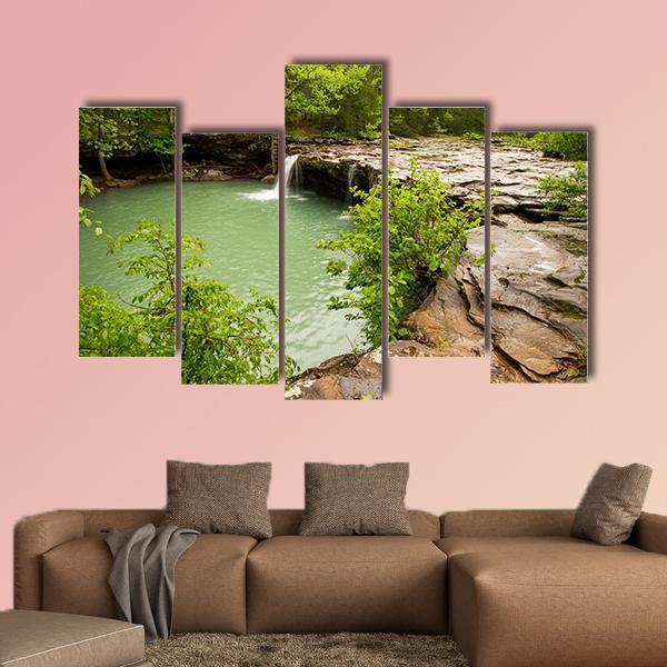 Falling Water Creek Arkansas Canvas Wall Art-5 Pop-Gallery Wrap-47" x 32"-Tiaracle