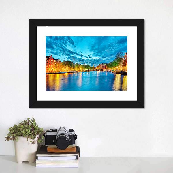 Famous Amstel River Canvas Wall Art-1 Piece-Framed Print-20" x 16"-Tiaracle