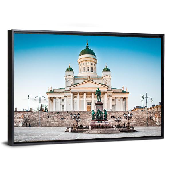Famous Helsinki Cathedral Canvas Wall Art-5 Horizontal-Gallery Wrap-22" x 12"-Tiaracle