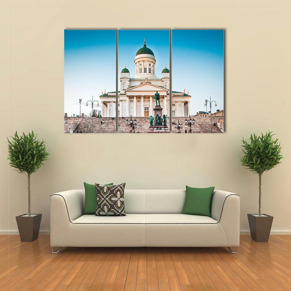 Famous Helsinki Cathedral Canvas Wall Art-3 Horizontal-Gallery Wrap-37" x 24"-Tiaracle