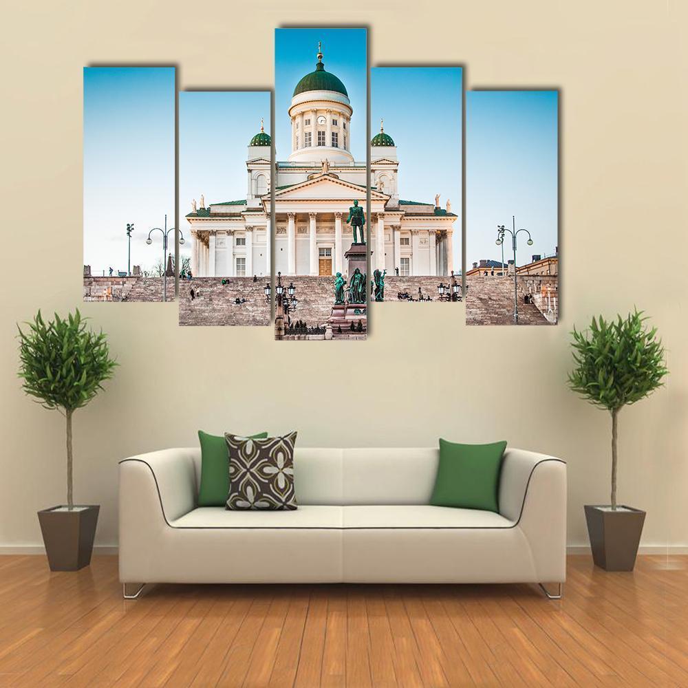 Famous Helsinki Cathedral Canvas Wall Art-5 Pop-Gallery Wrap-47" x 32"-Tiaracle