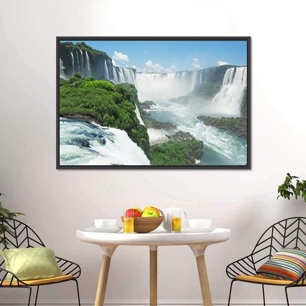 Famous Iguazu Waterfall Canvas Wall Art-5 Horizontal-Gallery Wrap-22" x 12"-Tiaracle