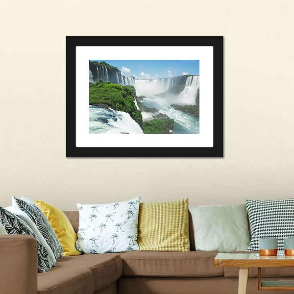 Famous Iguazu Waterfall Canvas Wall Art-5 Horizontal-Gallery Wrap-22" x 12"-Tiaracle