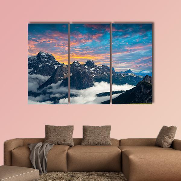 Famous Italian National Park Canvas Wall Art-3 Horizontal-Gallery Wrap-37" x 24"-Tiaracle