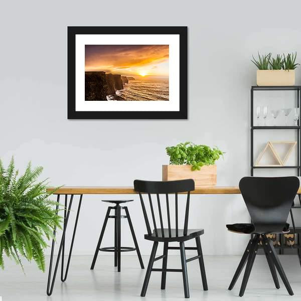 Famous Moher Cliffs Canvas Wall Art-5 Horizontal-Gallery Wrap-22" x 12"-Tiaracle