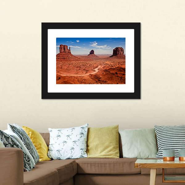 Famous Monuments Valley Canvas Wall Art-3 Horizontal-Gallery Wrap-25" x 16"-Tiaracle