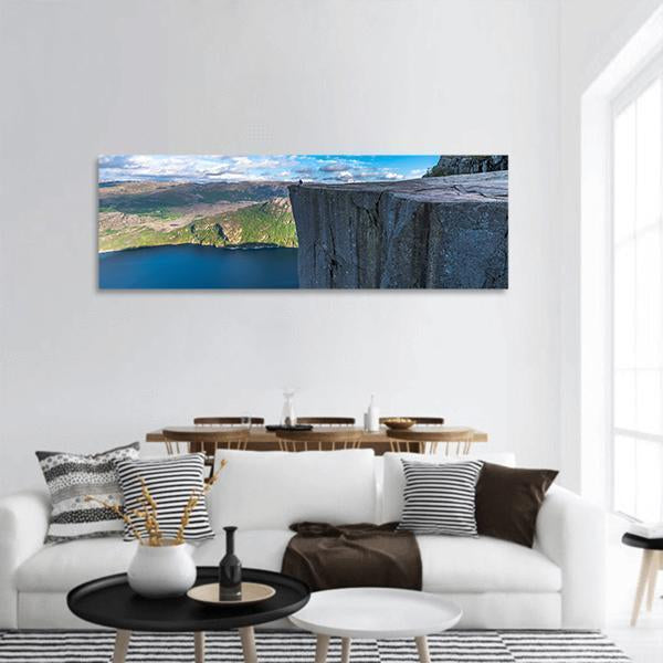 Pulpit Rock Norway Panoramic Canvas Wall Art-1 Piece-36" x 12"-Tiaracle