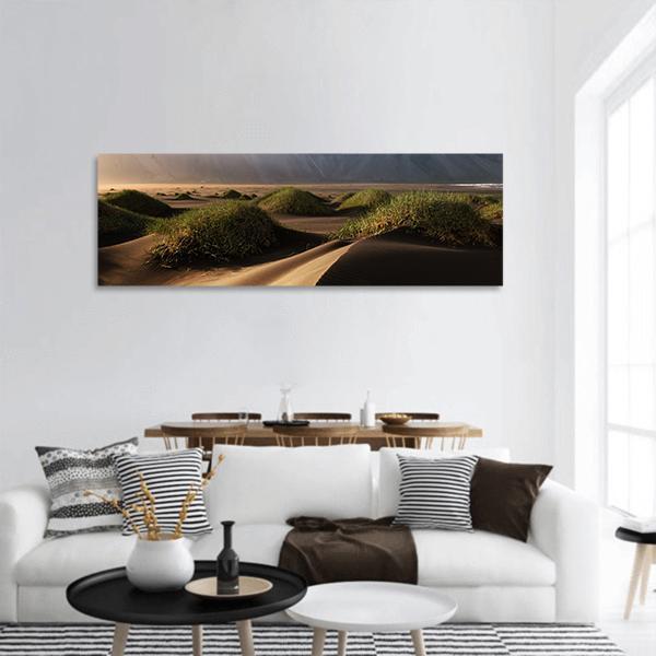 Famous Vestrahorn Mountain Panoramic Canvas Wall Art-1 Piece-36" x 12"-Tiaracle