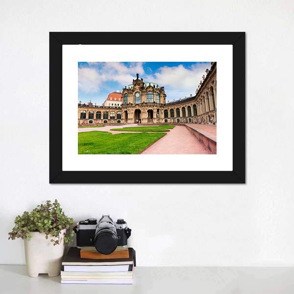 Famous Zwinger Palace Canvas Wall Art-1 Piece-Framed Print-20" x 16"-Tiaracle