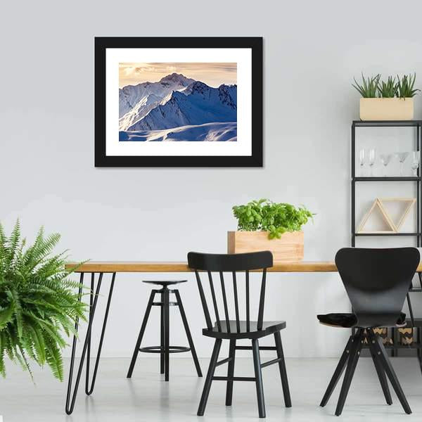 Fantastic Evening Winter Landscape Austria Europe Canvas Wall Art-3 Horizontal-Gallery Wrap-25" x 16"-Tiaracle