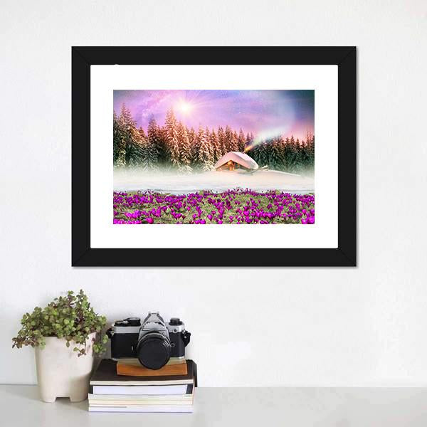 Fantastic Landscape In Winter Canvas Wall Art-1 Piece-Framed Print-20" x 16"-Tiaracle