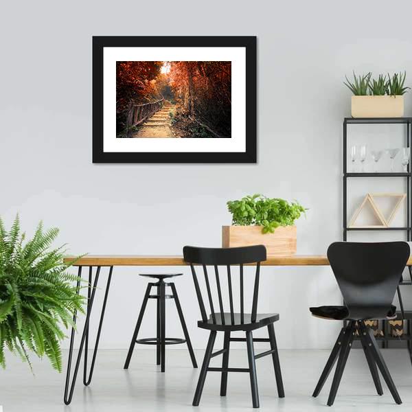 Fantasy Forest In Autumn Canvas Wall Art-3 Horizontal-Gallery Wrap-25" x 16"-Tiaracle