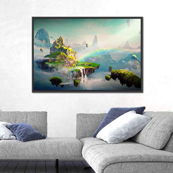Fantasy Island Panoramic Canvas Wall Art-1 Piece-36" x 12"-Tiaracle