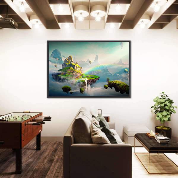 Fantasy Island Panoramic Canvas Wall Art-1 Piece-36" x 12"-Tiaracle