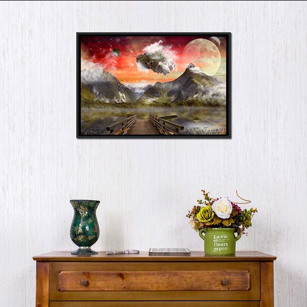 Fantasy Land Canvas Wall Art-1 Piece-Floating Frame-24" x 16"-Tiaracle