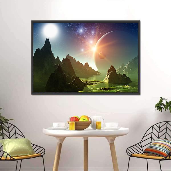 Fantasy Landscape 3D Canvas Wall Art-1 Piece-Floating Frame-24" x 16"-Tiaracle