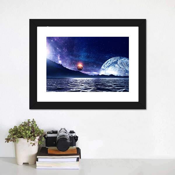 Fantasy Planet & Sea Canvas Wall Art-3 Horizontal-Gallery Wrap-25" x 16"-Tiaracle