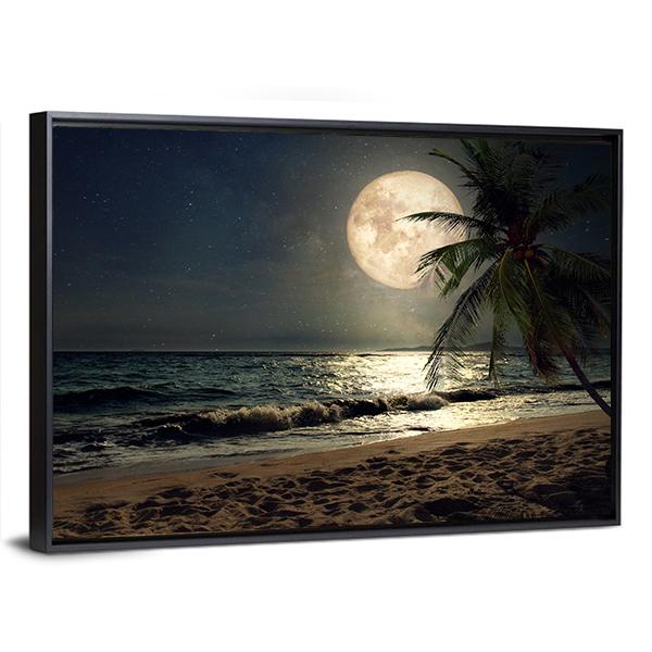 Fantasy Tropical Beach Canvas Wall Art-3 Horizontal-Gallery Wrap-25" x 16"-Tiaracle