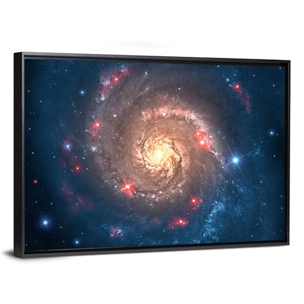 Far Galaxy In Sky Canvas Wall Art-3 Horizontal-Gallery Wrap-25" x 16"-Tiaracle
