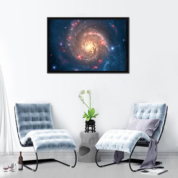 Far Galaxy In Sky Canvas Wall Art-3 Horizontal-Gallery Wrap-25" x 16"-Tiaracle