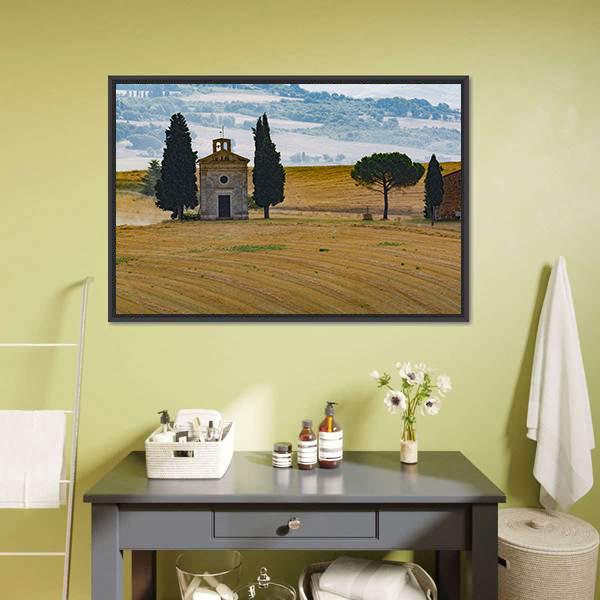 Farmhouse & Cypress Canvas Wall Art-1 Piece-Floating Frame-24" x 16"-Tiaracle