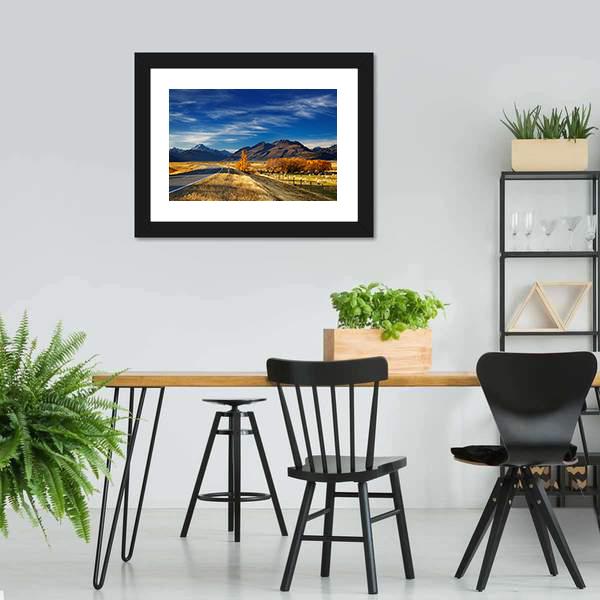 Farmland With Mount Cook Canvas Wall Art-5 Horizontal-Gallery Wrap-22" x 12"-Tiaracle