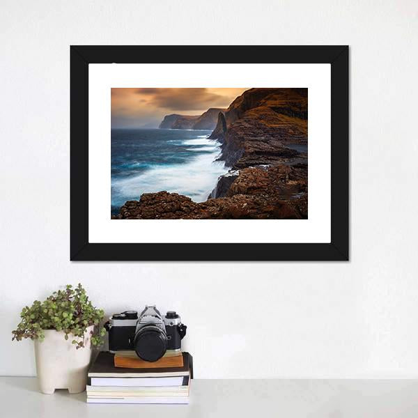 Faroe Islands Canvas Wall Art-1 Piece-Framed Print-20" x 16"-Tiaracle