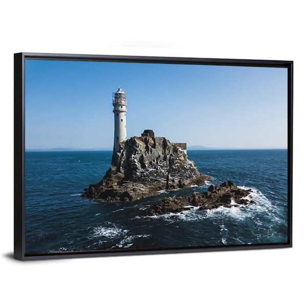 Fastnet Lighthouse Canvas Wall Art-3 Horizontal-Gallery Wrap-25" x 16"-Tiaracle