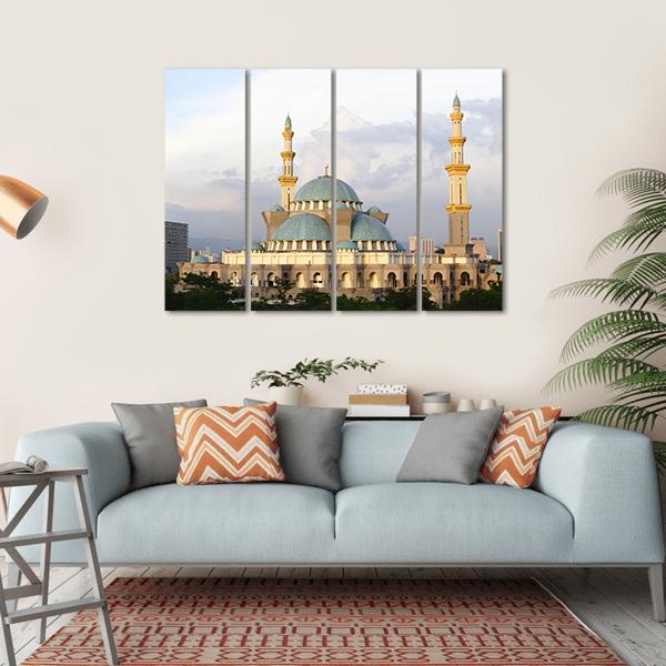 Wilayah Mosque Canvas Wall Art-4 Horizontal-Gallery Wrap-34" x 24"-Tiaracle