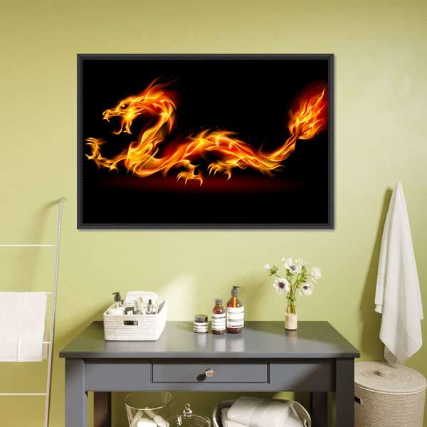 Fiery Dragon Canvas Wall Art-3 Horizontal-Gallery Wrap-25" x 16"-Tiaracle