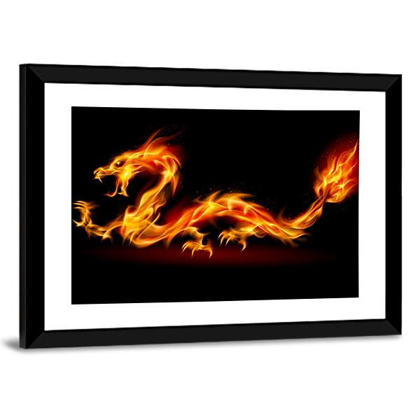 Fiery Dragon Canvas Wall Art-3 Horizontal-Gallery Wrap-25" x 16"-Tiaracle