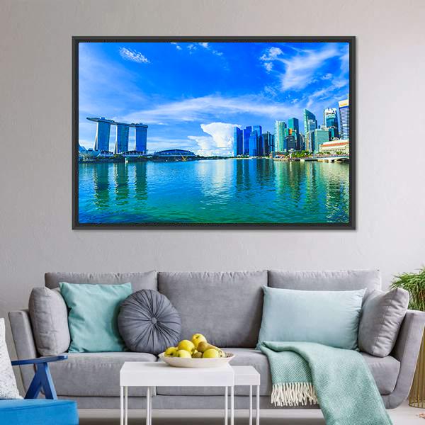 Financial District Buildings Singapore Canvas Wall Art-5 Horizontal-Gallery Wrap-22" x 12"-Tiaracle