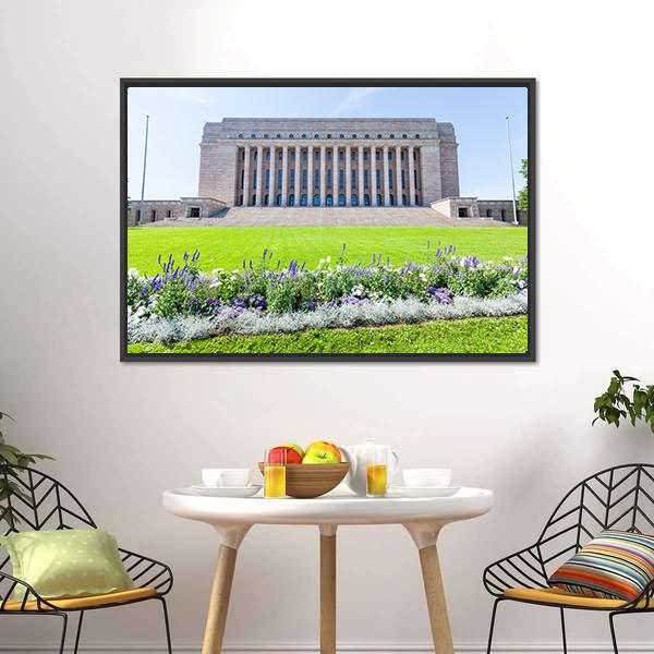 Finnish Parliament House Canvas Wall Art-3 Horizontal-Gallery Wrap-25" x 16"-Tiaracle