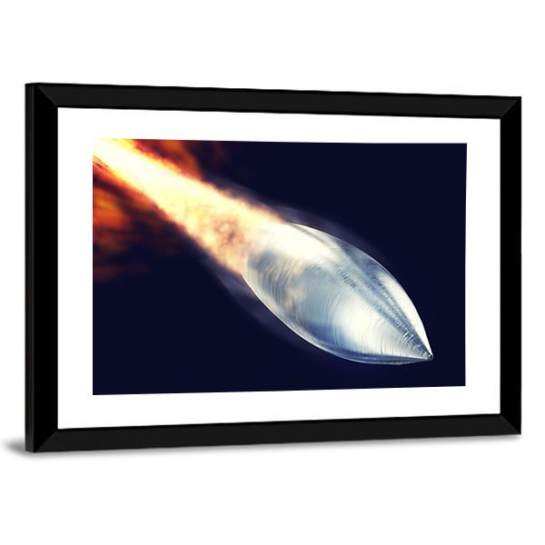 Fired Bullet Closeup Canvas Wall Art-5 Horizontal-Gallery Wrap-22" x 12"-Tiaracle