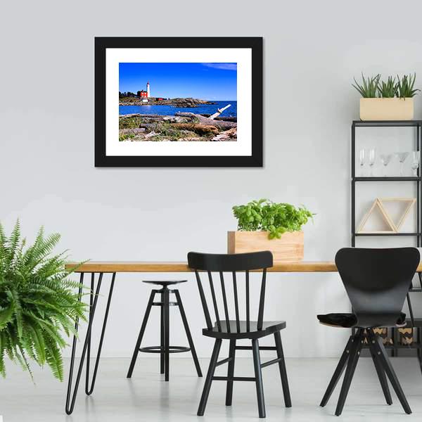 Fisgard Lighthouse Canada Canvas Wall Art-3 Horizontal-Gallery Wrap-25" x 16"-Tiaracle