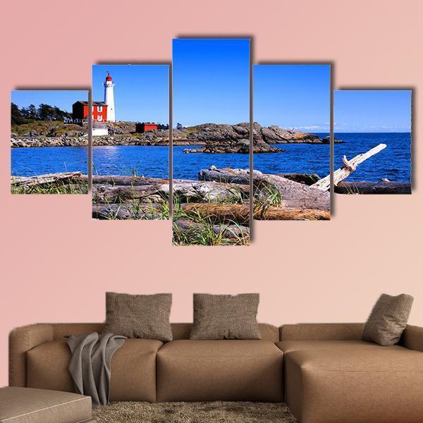 Fisgard Lighthouse Canada Canvas Wall Art-5 Star-Gallery Wrap-62" x 32"-Tiaracle
