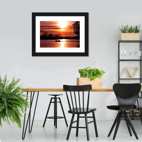 Fishing At Sunset On Waller Canvas Wall Art-3 Horizontal-Gallery Wrap-25" x 16"-Tiaracle
