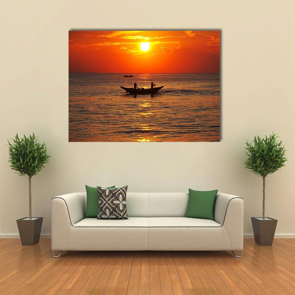 Fishing Boat In Sri Lanka Canvas Wall Art-1 Piece-Gallery Wrap-36" x 24"-Tiaracle