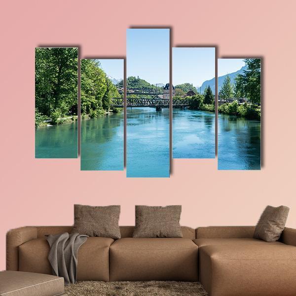 Fishing In Village Iseltwiald Canvas Wall Art-5 Pop-Gallery Wrap-47" x 32"-Tiaracle