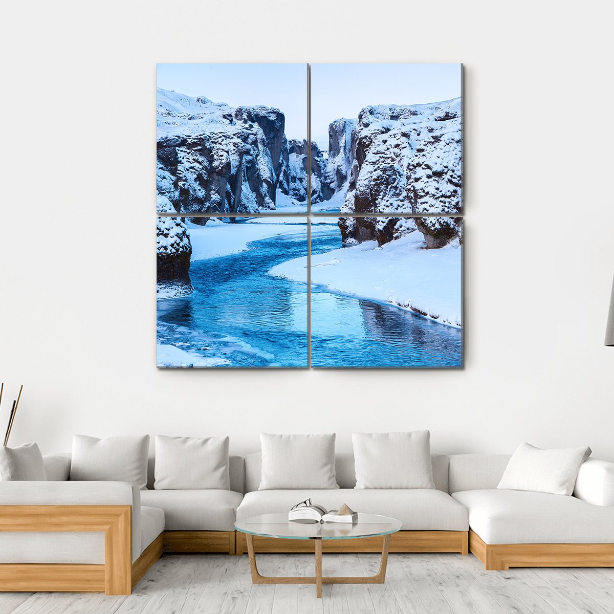 Fjadra River In Winter Canvas Wall Art-4 Square-Gallery Wrap-17" x 17"-Tiaracle