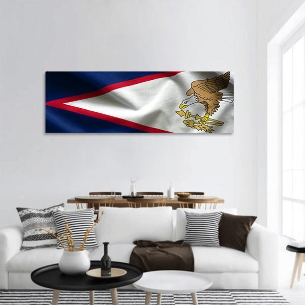 American Samoa Flag Panoramic Canvas Wall Art-1 Piece-36" x 12"-Tiaracle