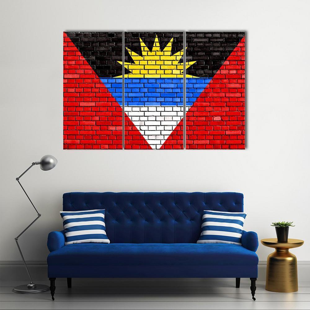 Flag Of Antigua And Barbuda Canvas Wall Art-3 Horizontal-Gallery Wrap-37" x 24"-Tiaracle